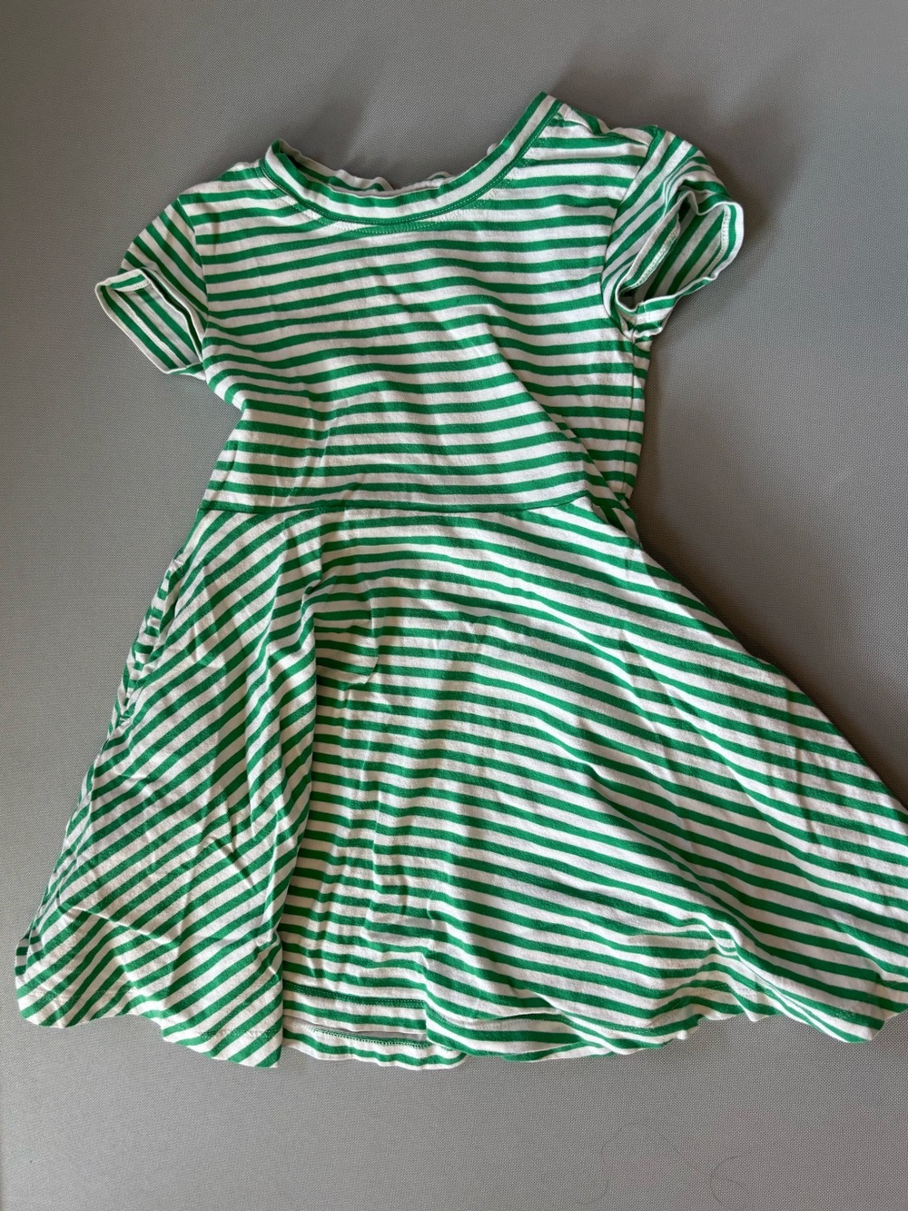 Primary Green Striped T-Shirt Dress Size 5